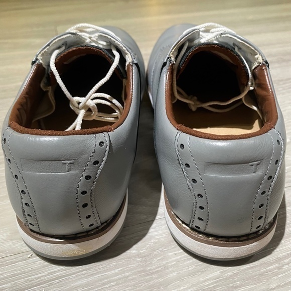 True Linkswear Classix Golf Shoe mens 7 women’s 8.5 Grey Leather Spikes Oxford - Picture 7 of 11